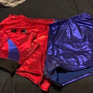 Metallic Harley Quinn shorts and glove